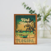 Fort Myers Beach Retro Florida Retro Souvenir 80s Briefkaart (Staand voorkant)