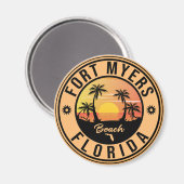 Fort Myers Beach Retro - Florida Retro Souvenir Magneet (Voorkant / Achterkant)