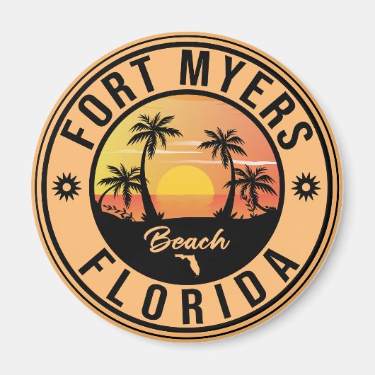 Fort Myers Beach Retro - Florida Retro Souvenir Magneet (Voorkant)