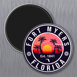 Fort Myers Beach Retro - Florida Retro Souvenir Magneet