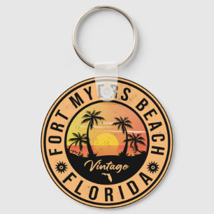 Fort Myers Beach Retro - Florida Retro Sunset Sleutelhanger