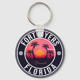 Fort Myers Beach Retro - Florida Souvenirs Keychai Sleutelhanger
