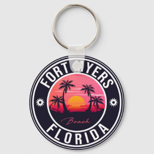 Fort Myers Beach Retro - Florida Souvenirs Keychai Sleutelhanger