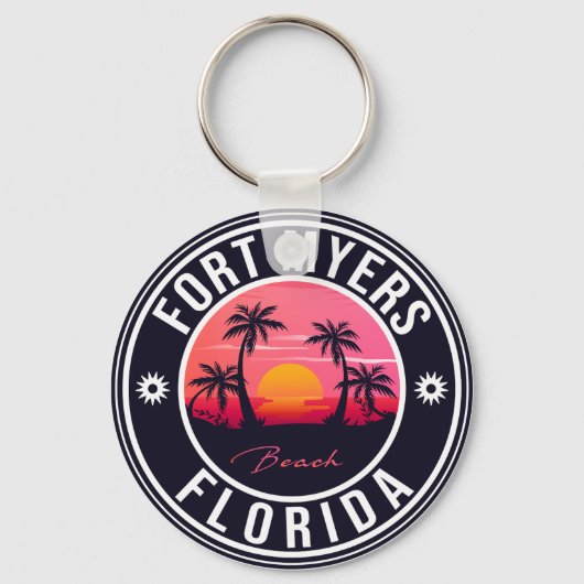 Fort Myers Beach Retro - Florida Souvenirs Keychai Sleutelhanger (Voorkant)