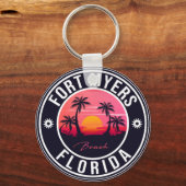 Fort Myers Beach Retro - Florida Souvenirs Keychai Sleutelhanger (Voorkant)