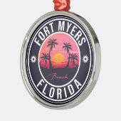 Fort Myers Beach Retro - Florida Souvenirs Metalen Ornament (Links)