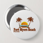 Fort Myers Beach. Ronde Button 4,0 Cm (Voorkant /achterkant)