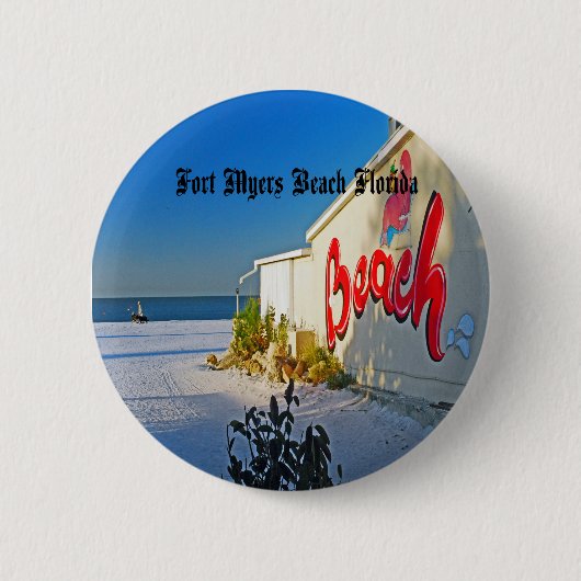 Fort Myers Beach Ronde Button 5,7 Cm (Voorkant)