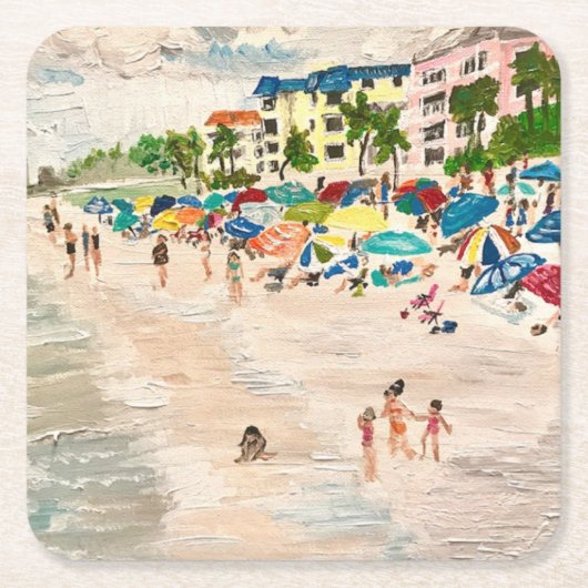 "Fort Myer's Beach" schilderij Onderzetter (Voorkant)