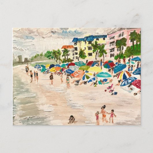 "Fort Myer's Beach" schilderij van Willlowcatdesig Briefkaart (Voorkant)