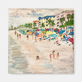 "Fort Myer's Beach" schilderij van Willlowcatdesig Magneet (Voorkant)