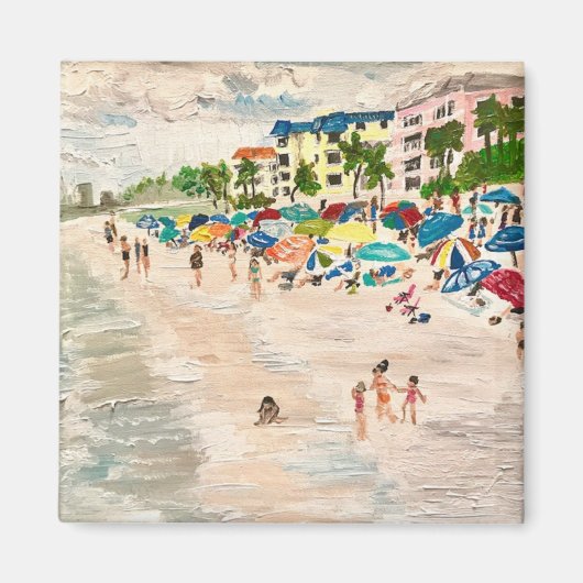 "Fort Myer's Beach" schilderij van Willlowcatdesig Magneet (Voorkant)