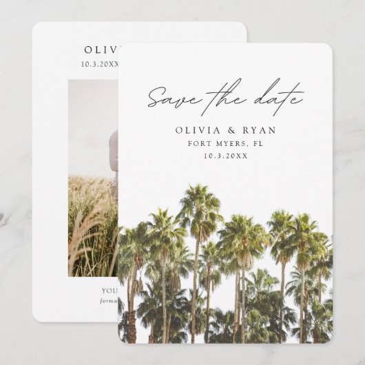 Fort Myers Bruiloft Florida Save the Date Kaart (Voorkant / Achterkant)