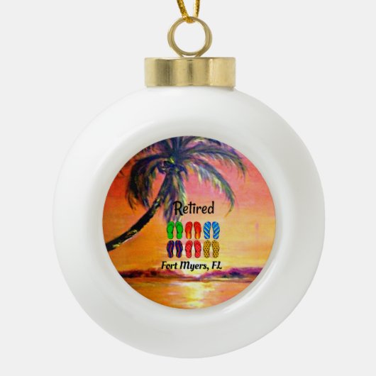 Fort Myers, FL in ruste Keramische Bal Ornament (Voorkant)