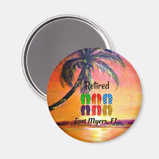 Fort Myers, FL in ruste Magneet (Voorkant / Achterkant)