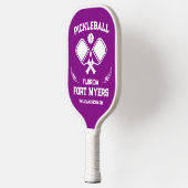 Fort Myers Florida Amerikaanse Paarse en witte dou Pickleball Paddle (Links)