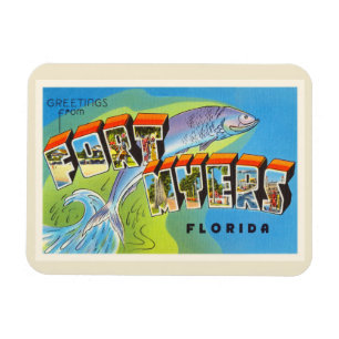 Fort Myers Florida FL Old Vintage Travel Souvenir Magneet