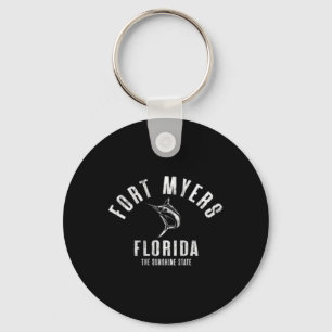 Fort Myers Florida Fl Retro Vintage Strand Voorzij Sleutelhanger