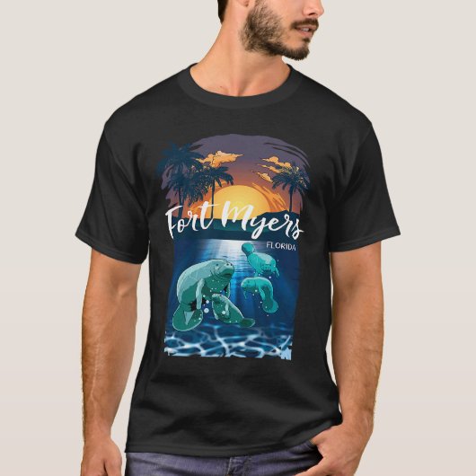 Fort Myers Florida Manatees Vacation Souvenir Man T-shirt (Voorkant)