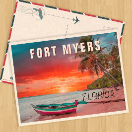 Fort Myers Florida Palm Beach Vintage jaren 1950 Briefkaart