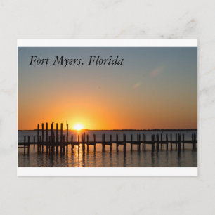 Fort Myers, Florida prachtige oranje zonsondergang Briefkaart