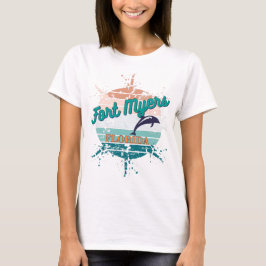 Fort Myers Florida Retro  zonsondergang T-shirt
