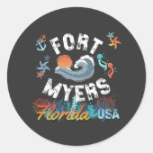 Fort Myers, Florida Ronde Sticker (Voorkant)