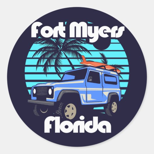 Fort Myers Florida Ronde Sticker (Voorkant)