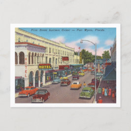 Fort Myers, Florida scène van de eerste straat Briefkaart