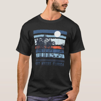  Fort Myers Florida Summer 80s Beach Souven T-shirt