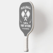 Fort Myers Florida US Grijs en Wit Custom Pickleball Paddle (Links)