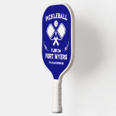 Fort Myers Florida US Navy Blauw Wit Custom Pickleball Paddle (Links)