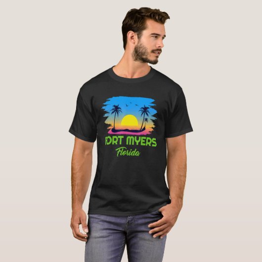 Fort Myers Florida Vacation Beach Tropische Famili T-shirt (Voorkant volledig)