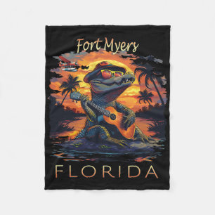 Fort Myers Florida Vakantie Lieve Alligator  Fleece Deken