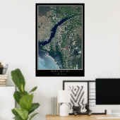 Fort Myers Florida van Space Satellite Map Poster (Thuiskantoor)