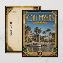 Fort Myers Florida Vintage Art Deco Gouden Tijdper