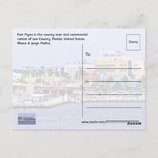 Fort Myers, Florida, VS Briefkaart (Achterkant)