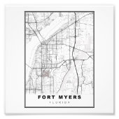 Fort Myers Map Foto Afdruk (Voorkant)