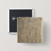 Fort onder Siege, uit Nimrud, Irak Vierkante Button 5,1 Cm (Voorkant /achterkant)