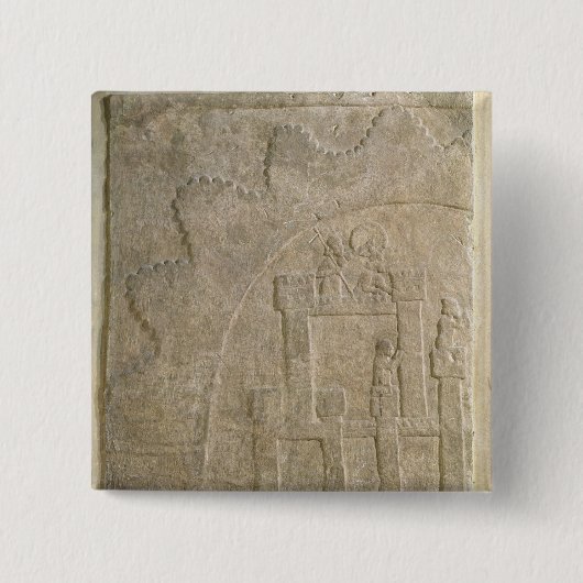 Fort onder Siege, uit Nimrud, Irak Vierkante Button 5,1 Cm (Voorkant)