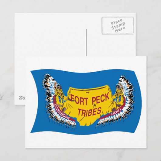 Fort Peck Assiniboine Flag Briefkaart (Voorkant / Achterkant)