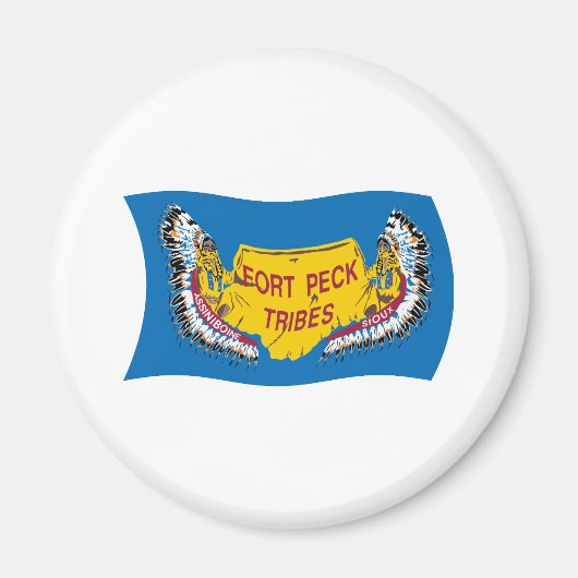 Fort Peck Assiniboine Flag Magnet (Voorkant)