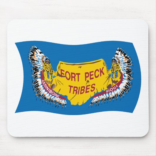 Fort Peck Assiniboine Flag Mousepad Muismat (Voorkant)