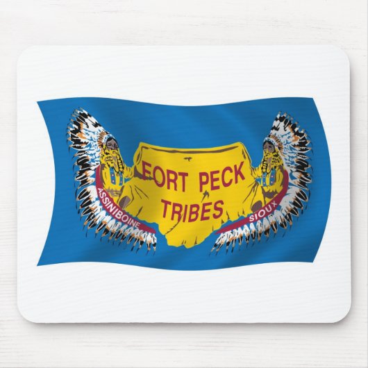 Fort Peck Assiniboine Flag Mousepad Muismat (Voorkant)