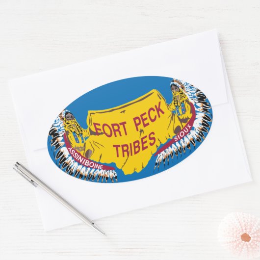 Fort Peck Assiniboine Flag Sticker (Envelop)