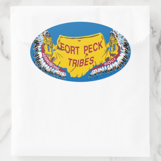 Fort Peck Assiniboine Flag Sticker (Tas)