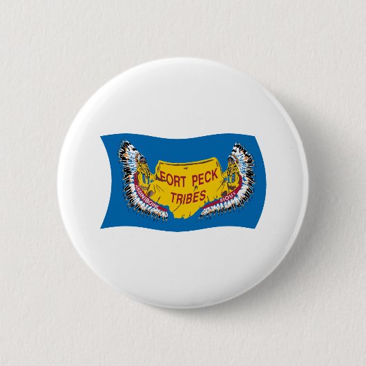 Fort Peck Assiniboine Vlag Knop Ronde Button 5,7 Cm (Voorkant)