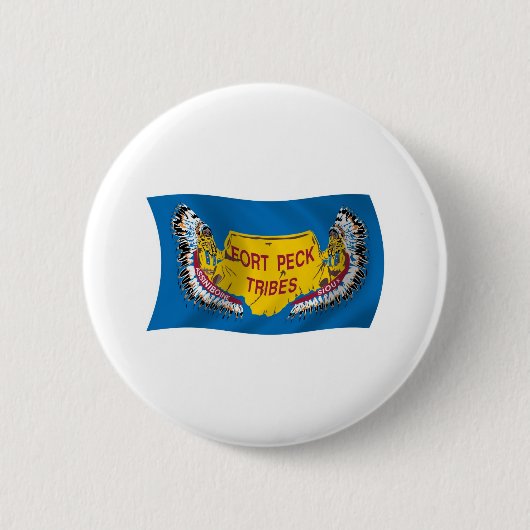Fort Peck Assiniboine Vlag Knop Ronde Button 5,7 Cm (Voorkant)