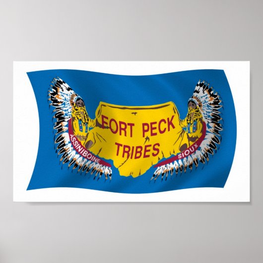 Fort Peck Assiniboine Vlag Poster Print (Voorkant)