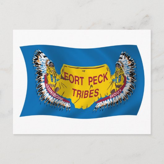 Fort Peck Assiniboine Vlag Postkaart (Voorkant)